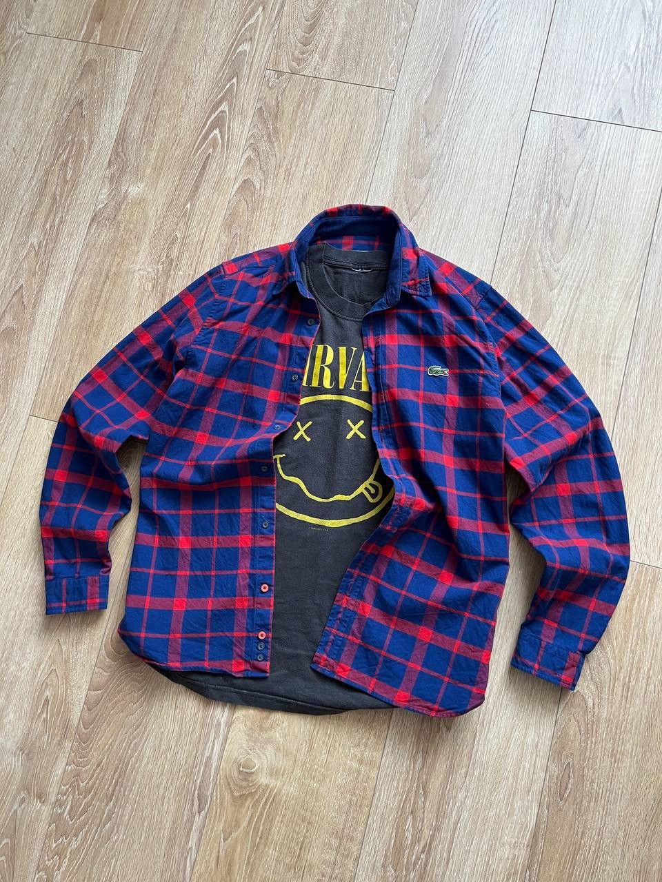 Lacoste Flannel Shirt Lacoste Travis Scott Style Size US S / EU 44-46 / 1 - 1 Thumbnail