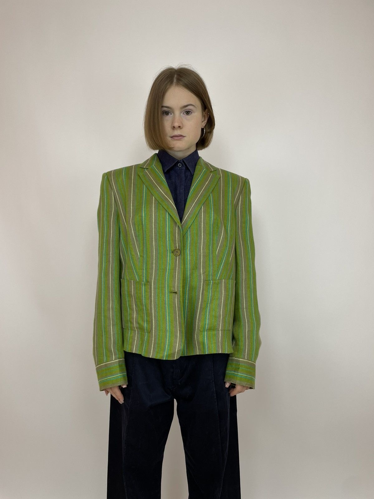 Other Claudia Strated Linen Blazer jacket Womens size 44 Size M / US 6-8 / IT 42-44 - 2 Thumbnail