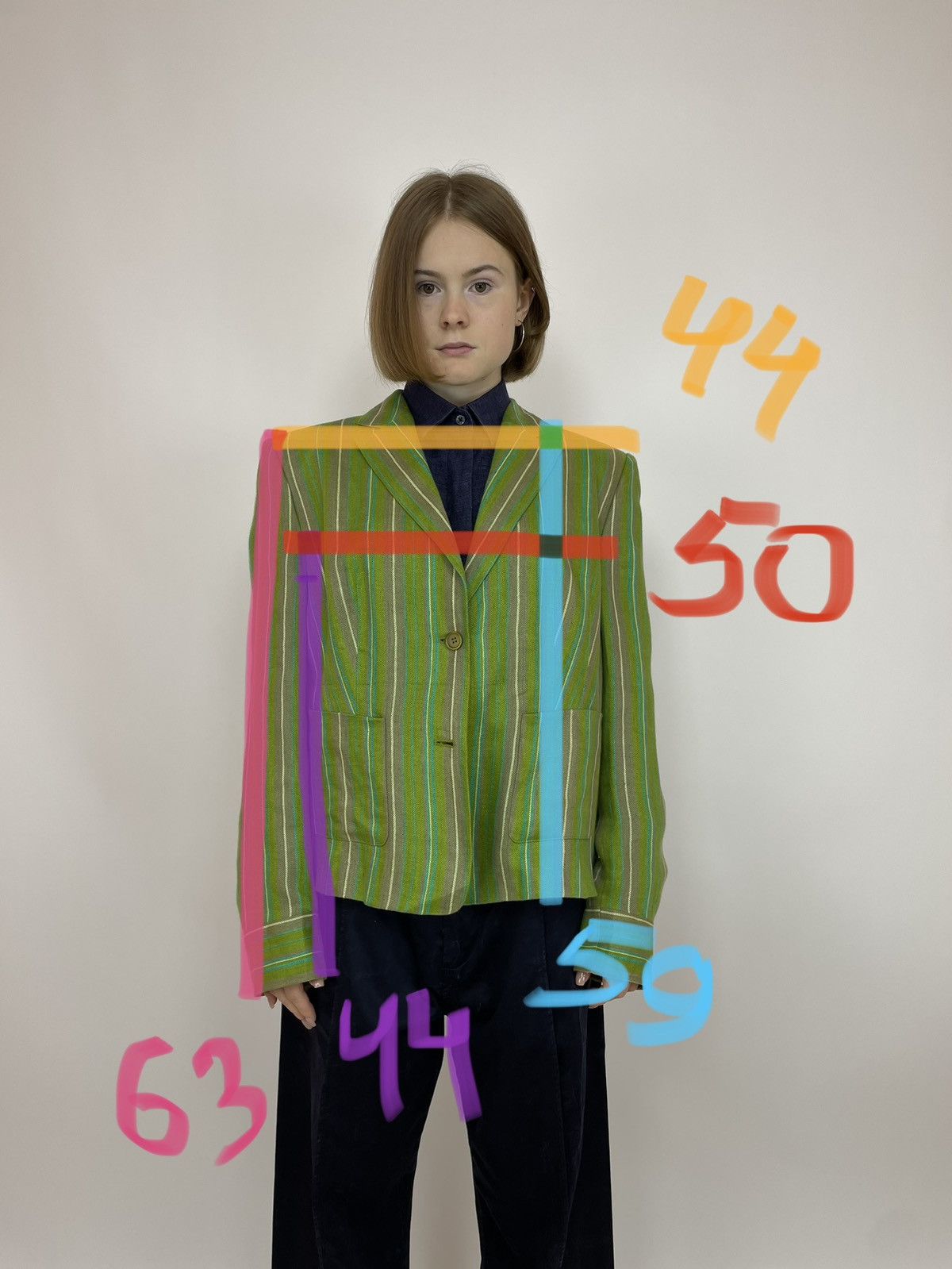 Other Claudia Strated Linen Blazer jacket Womens size 44 Size M / US 6-8 / IT 42-44 - 16 Thumbnail