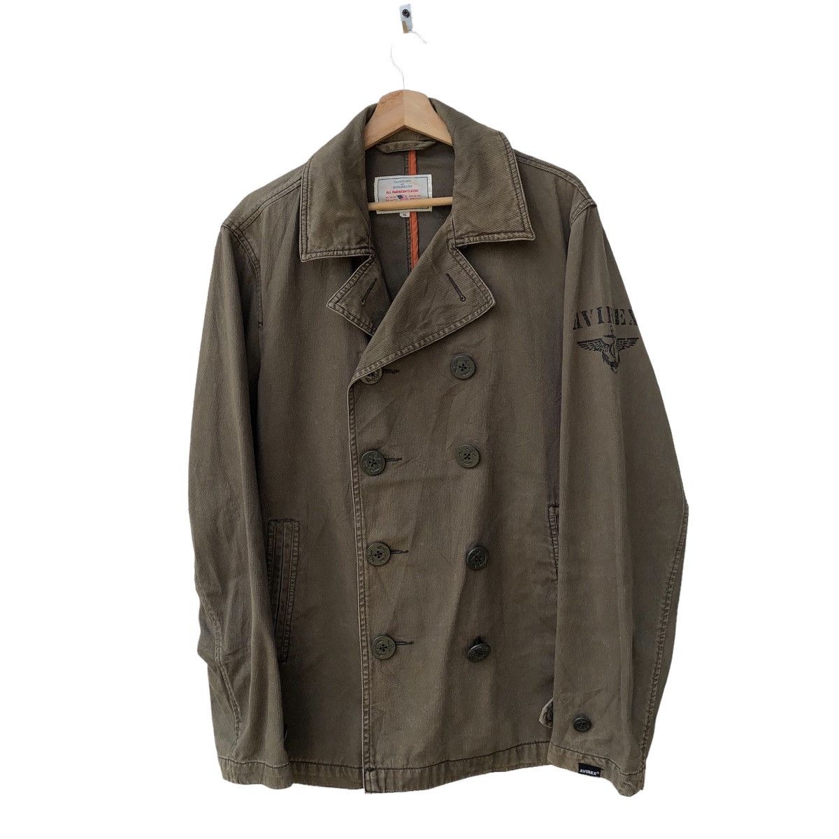 image of Army Of Me x Avirex Peacoat Jacket Inspired Army in Brown, Men's (Size XL)