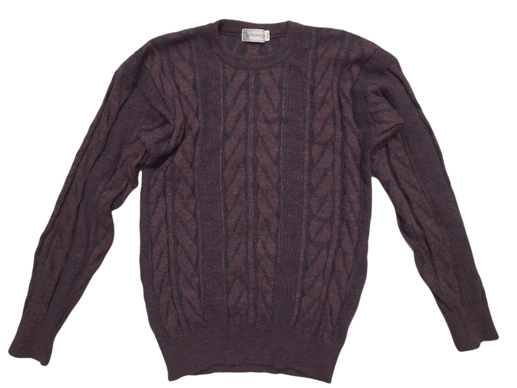 Burberry BURBERRY Cable Knitwear (D869) Size US L / EU 52-54 / 3 - 1 Thumbnail