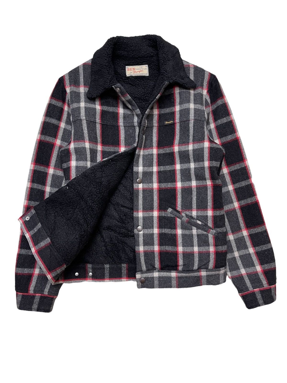 Japanese Brand Wrangler X Bigi Sherpa Tartan Blouson Jacket Size US S / EU 44-46 / 1 - 2 Thumbnail