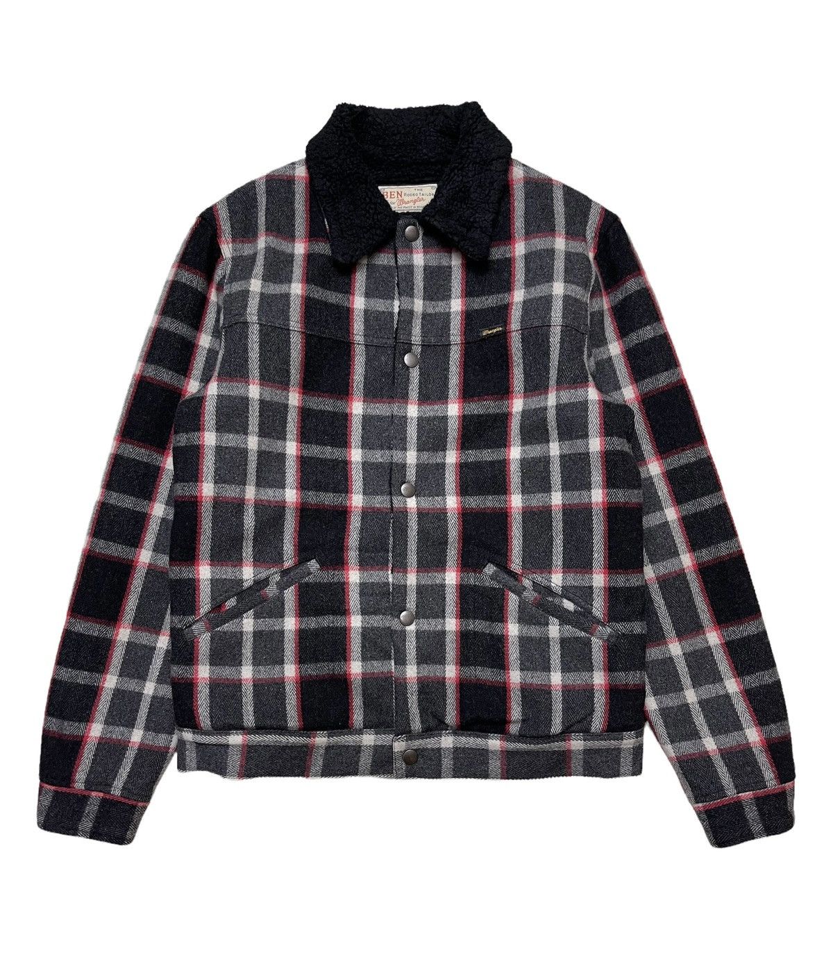 image of Bigi Sherpa Tartan Jacket in Grey/Black, Men's (Size Small)
