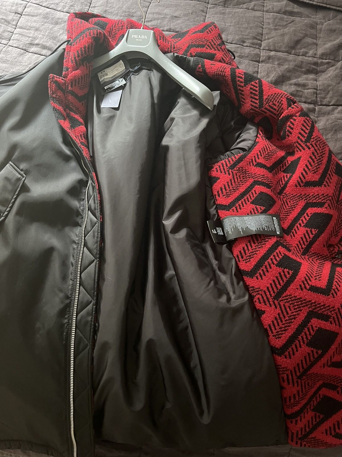 Prada × Raf Simons Rare Runway long bomber with knit jacket $7700 Size US M / EU 48-50 / 2 - 19 Thumbnail