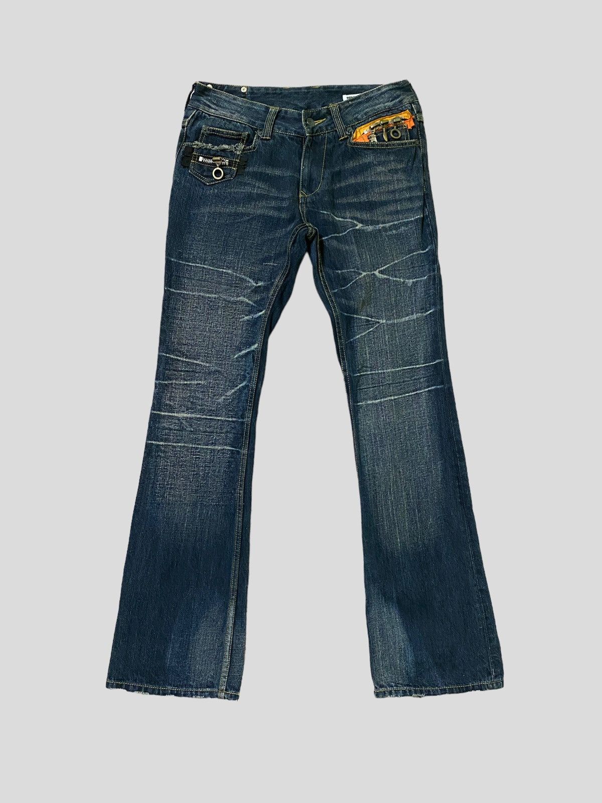 Hysteric Glamour Flared Semantic Designer Zipper Style Boot Cut Denim Size US 28 / EU 44 - 2 Thumbnail