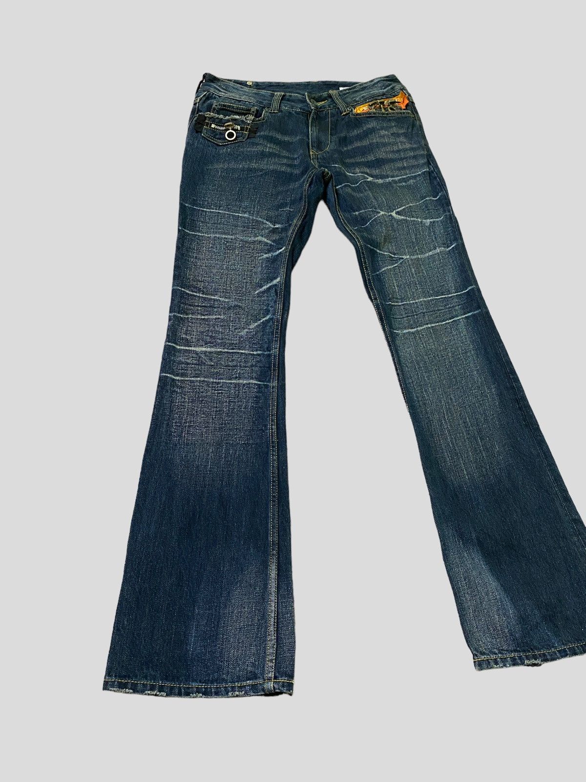 Hysteric Glamour Flared Semantic Designer Zipper Style Boot Cut Denim Size US 28 / EU 44 - 1 Thumbnail