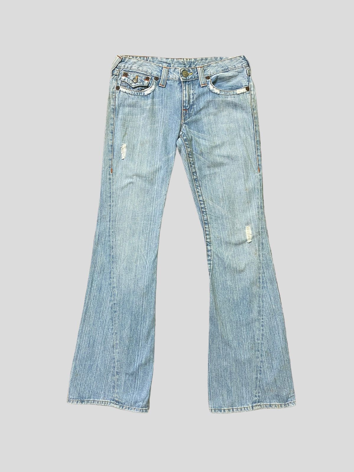 True Religion Flared TRUE RELIGION Distressed Rusty Low Rise Bootcut Jeans Size US 32 / EU 48 - 1 Thumbnail