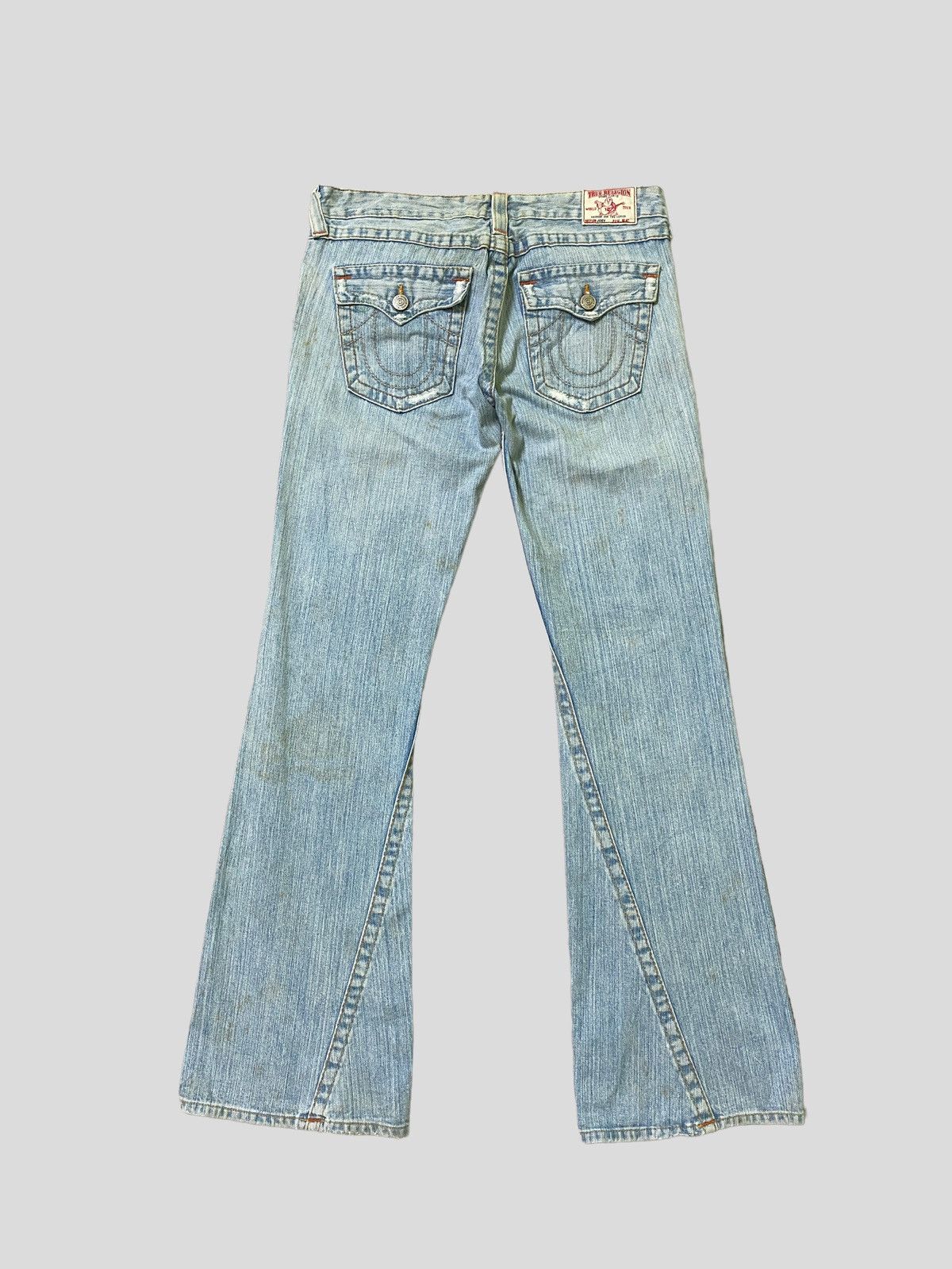 True Religion Flared TRUE RELIGION Distressed Rusty Low Rise Bootcut Jeans Size US 32 / EU 48 - 2 Thumbnail