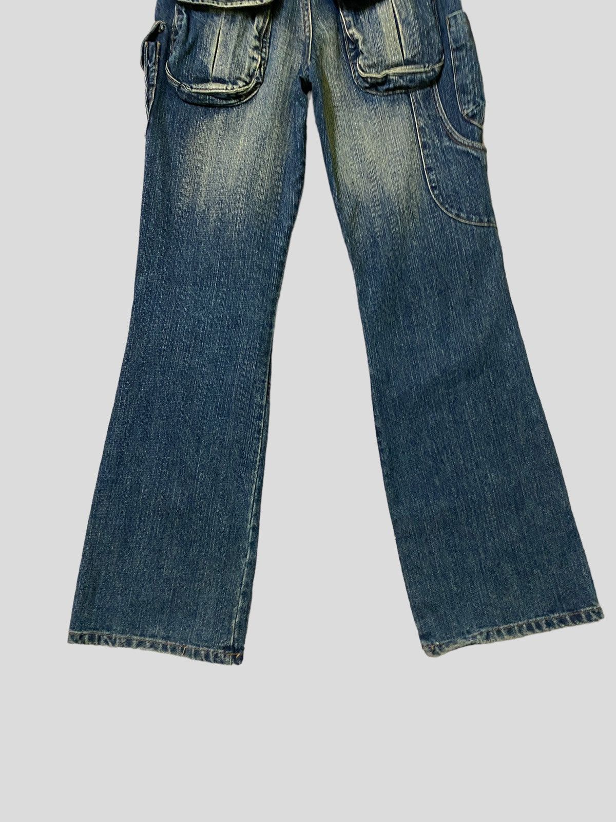Japanese Brand Flared Cargo AFT JEANS 3d MultiPocket Boot Cut Denim Size US 26 / EU 42 - 13 Thumbnail