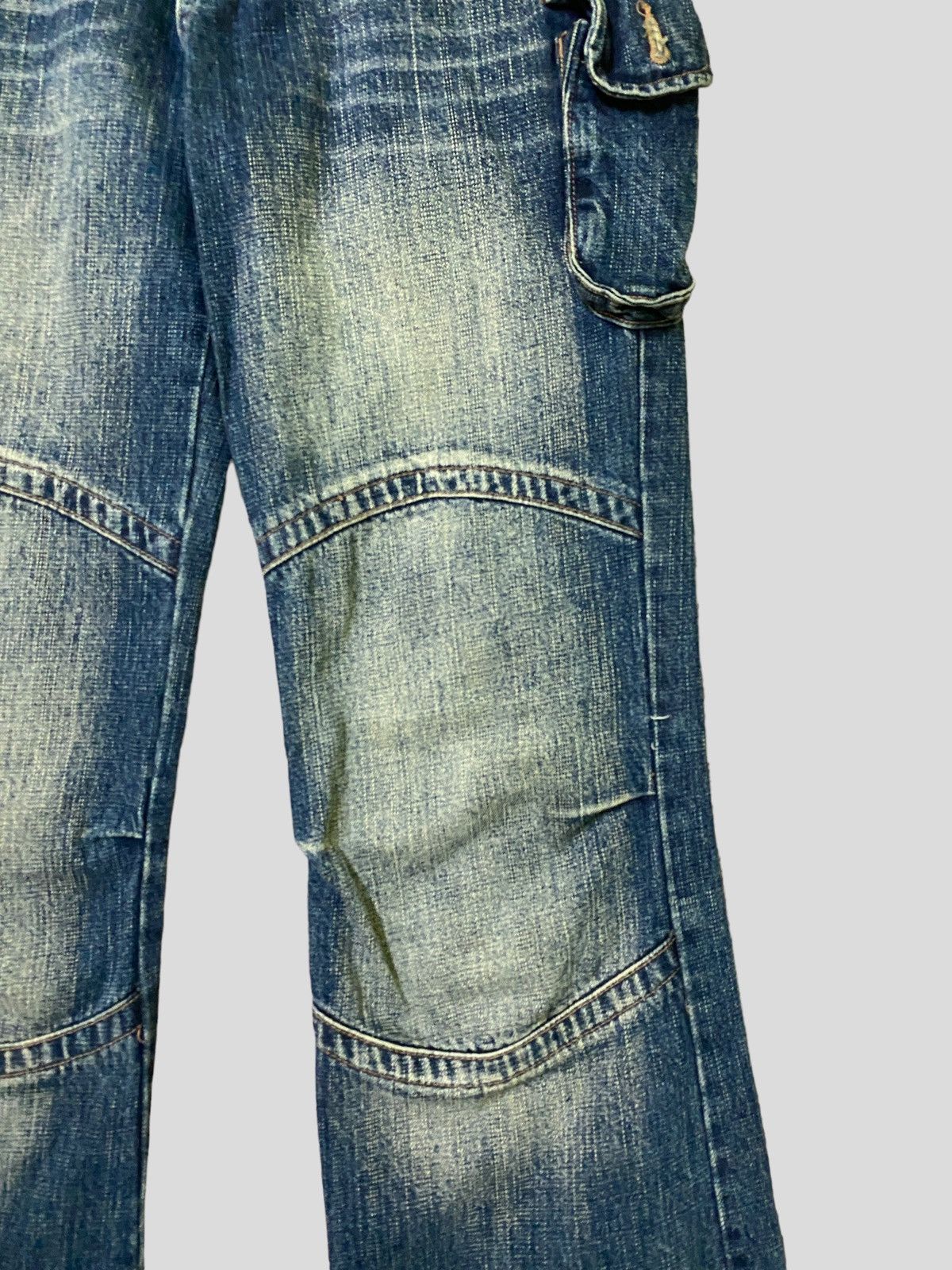 Japanese Brand Flared Cargo AFT JEANS 3d MultiPocket Boot Cut Denim Size US 26 / EU 42 - 6 Thumbnail