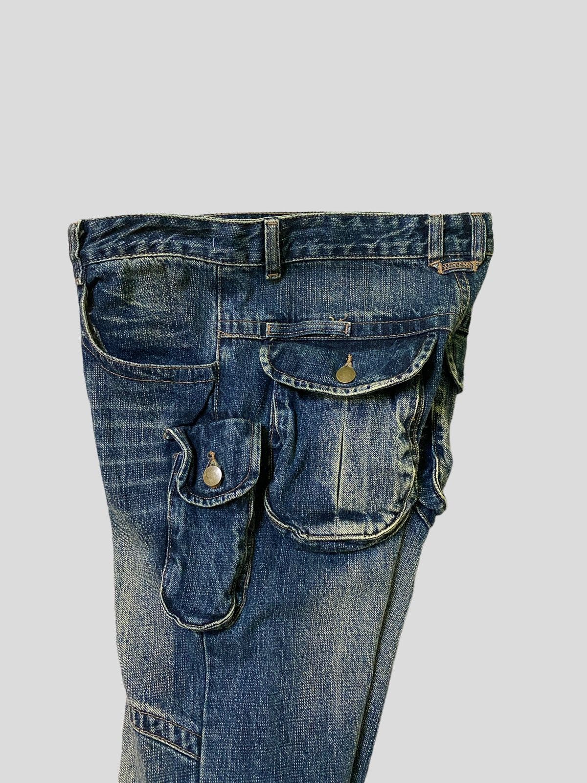 Japanese Brand Flared Cargo AFT JEANS 3d MultiPocket Boot Cut Denim Size US 26 / EU 42 - 14 Thumbnail