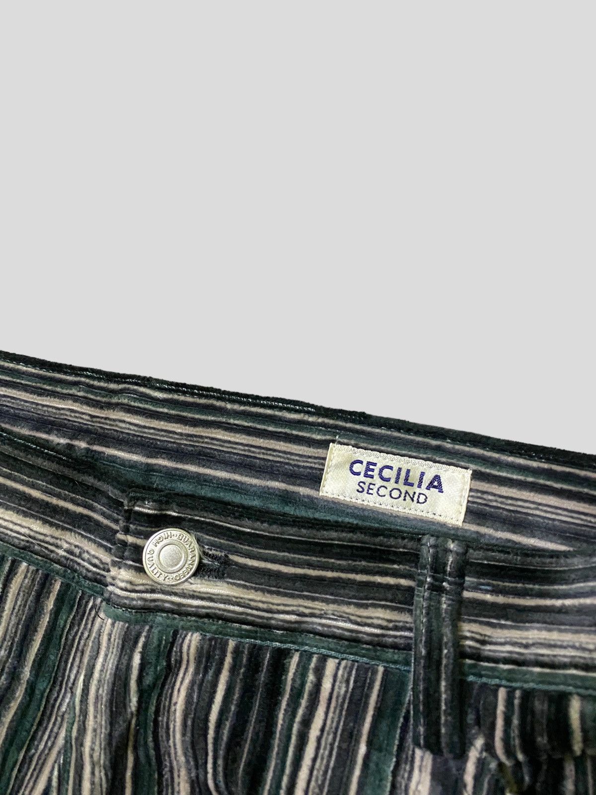 Hysteric Glamour × Japanese Brand × Vintage Flared CECILIA SECOND Striped Velvet Pant Size US 28 / EU 44 - 8 Thumbnail