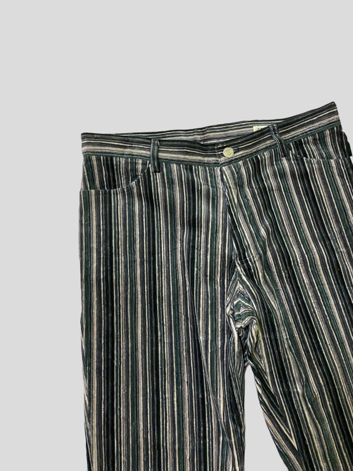 Hysteric Glamour × Japanese Brand × Vintage Flared CECILIA SECOND Striped Velvet Pant Size US 28 / EU 44 - 4 Thumbnail