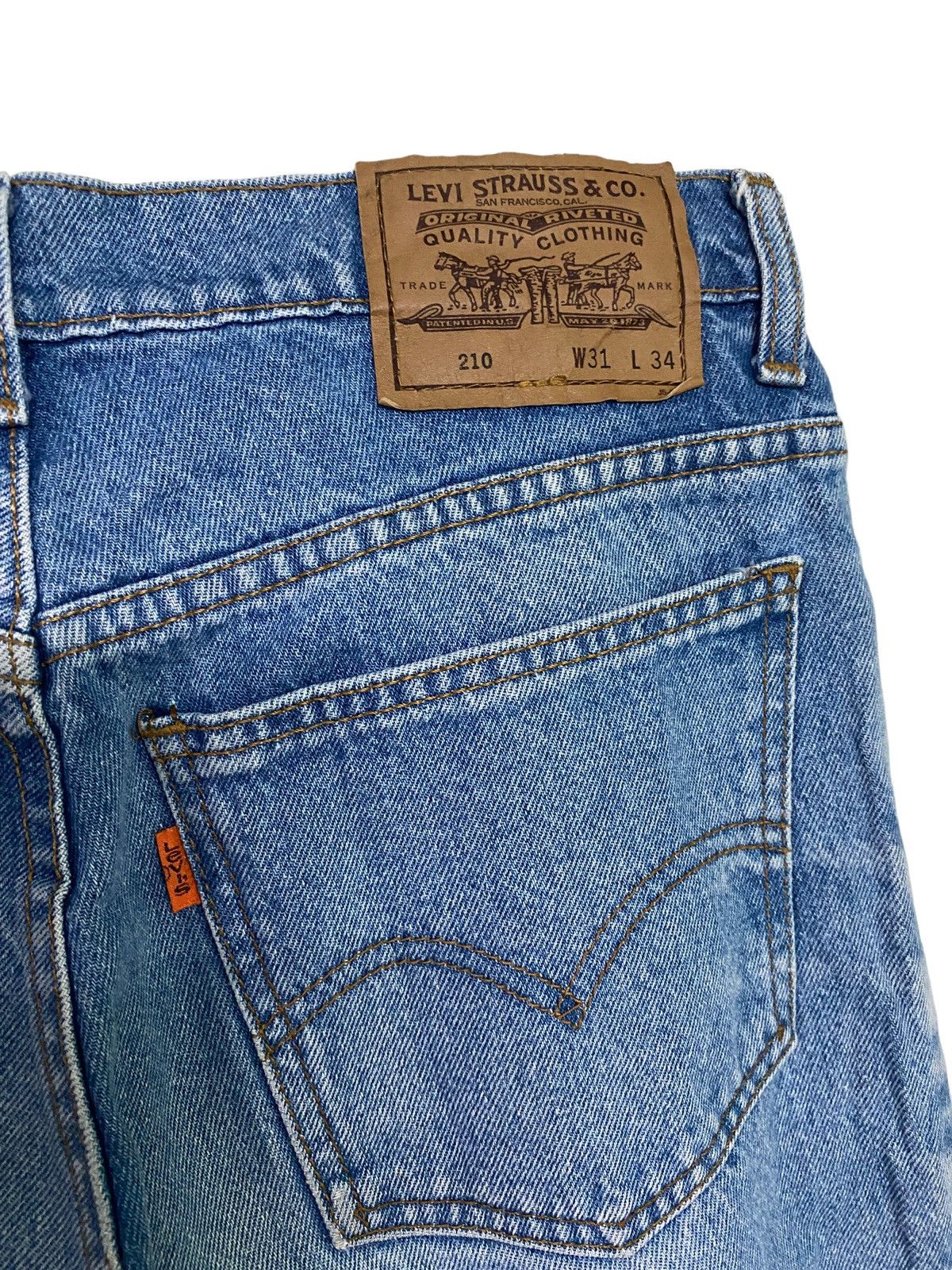 Levi's × Levi's Vintage Clothing × Vintage Vintage Levi's 210 Orange Tab Sun Faded Jeans S46K Size US 28 / EU 44 - 15 Thumbnail