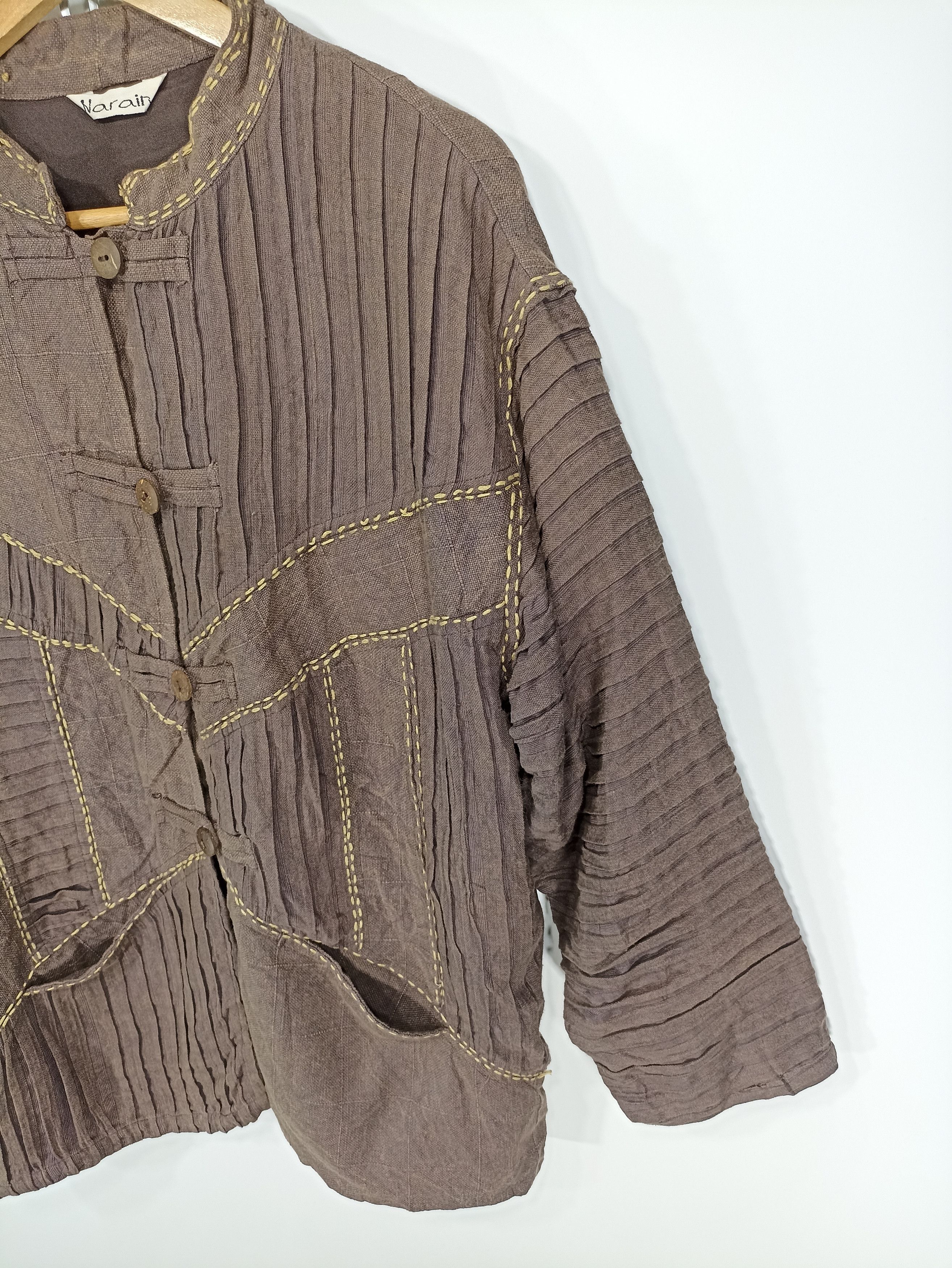 Indigo × Japanese Brand × Vintage Vintage Norain Shashiko Indigo Jacket Size US M / EU 48-50 / 2 - 2 Thumbnail