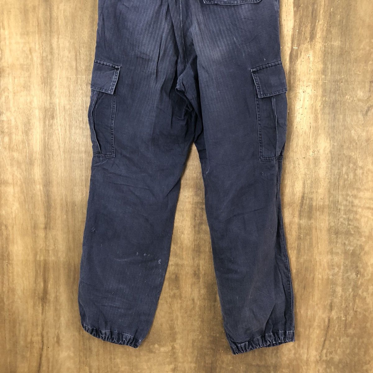 Japanese Brand Tora Dark Blue thrashed distressed faded Cargo pants #6248 Size US 30 / EU 46 - 10 Thumbnail