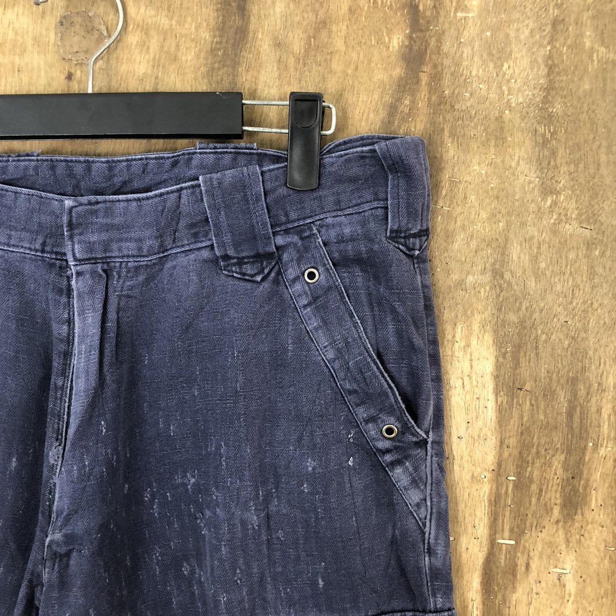 Japanese Brand Tora Dark Blue thrashed distressed faded Cargo pants #6248 Size US 30 / EU 46 - 7 Thumbnail