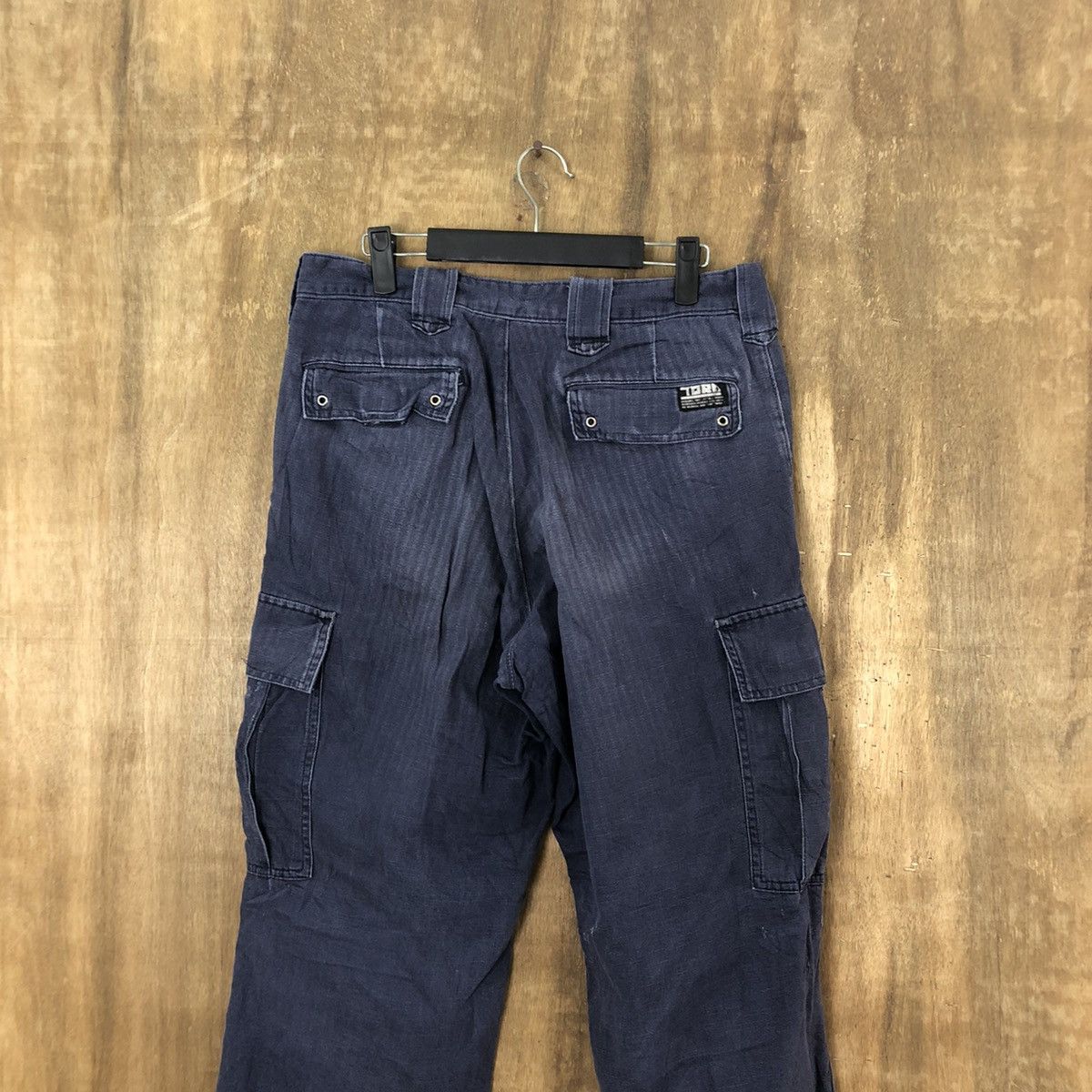 Japanese Brand Tora Dark Blue thrashed distressed faded Cargo pants #6248 Size US 30 / EU 46 - 9 Thumbnail