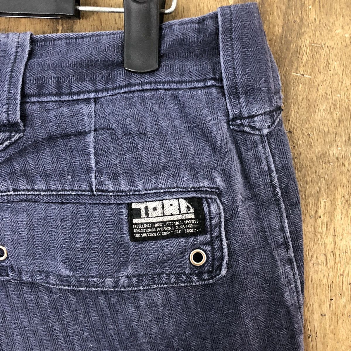 Japanese Brand Tora Dark Blue thrashed distressed faded Cargo pants #6248 Size US 30 / EU 46 - 13 Thumbnail