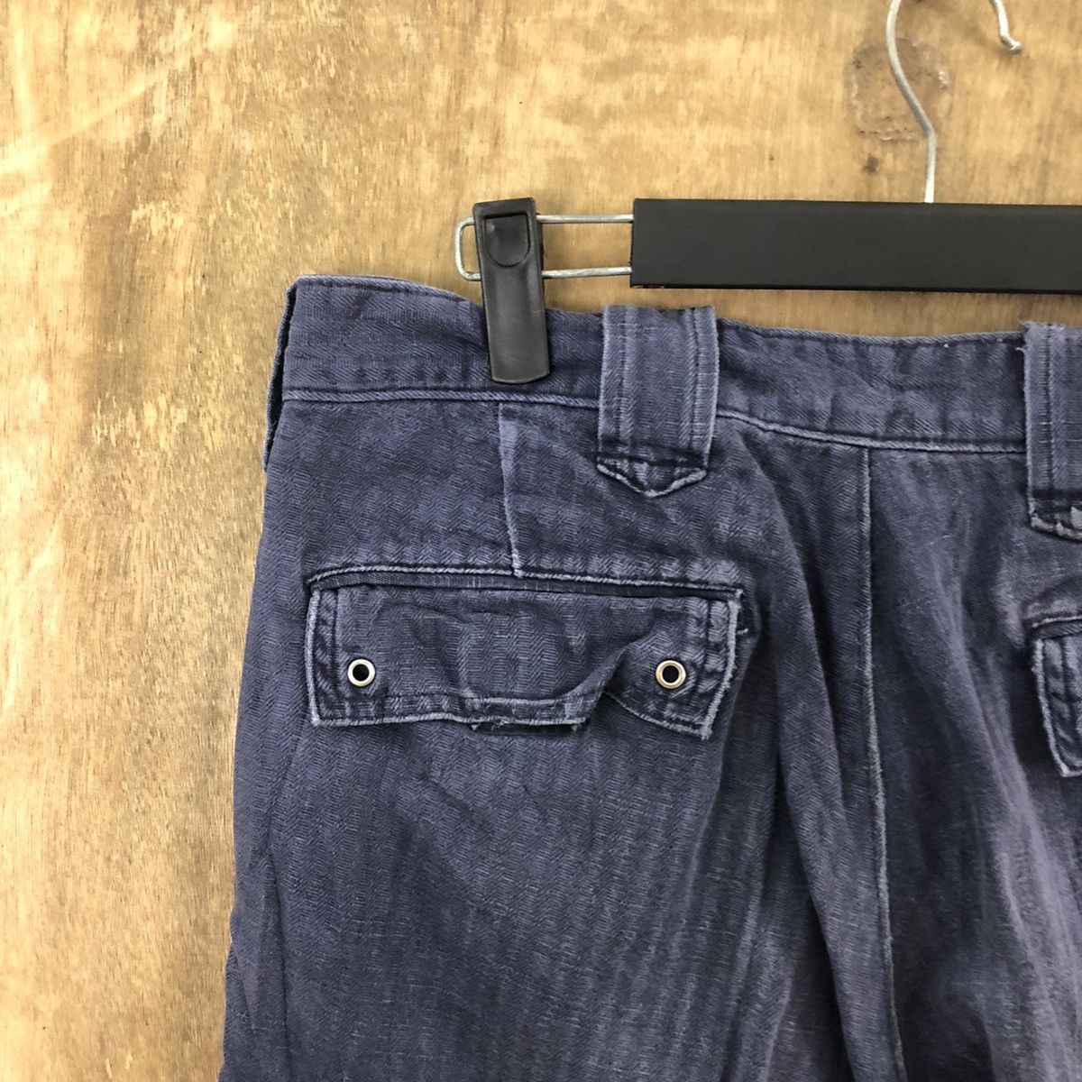 Japanese Brand Tora Dark Blue thrashed distressed faded Cargo pants #6248 Size US 30 / EU 46 - 11 Thumbnail
