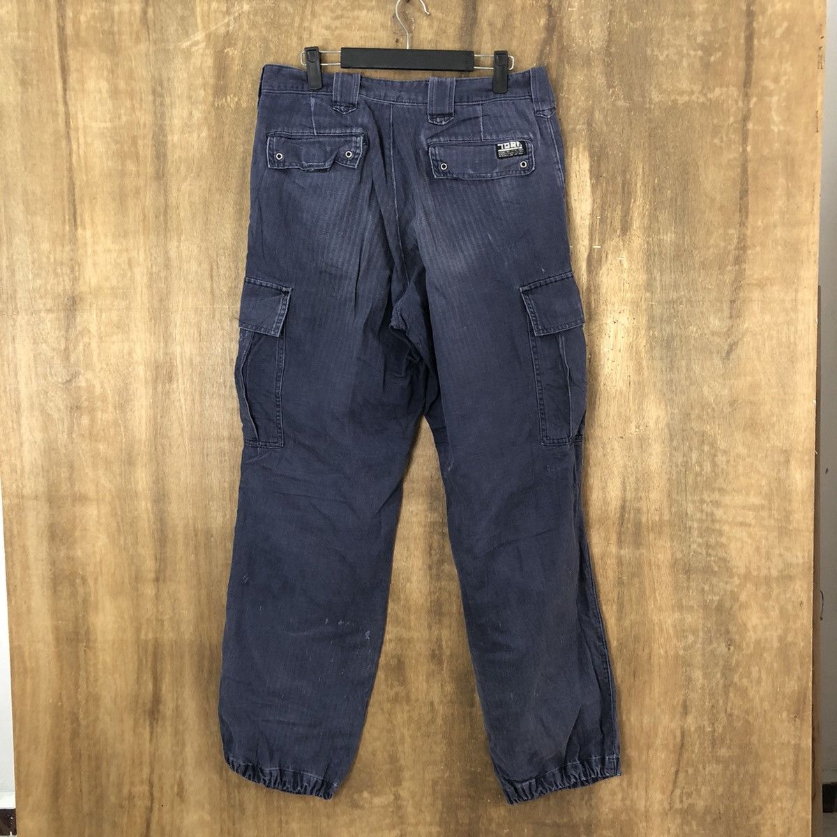 Japanese Brand Tora Dark Blue thrashed distressed faded Cargo pants #6248 Size US 30 / EU 46 - 8 Thumbnail