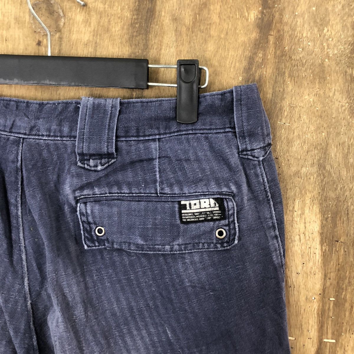 Japanese Brand Tora Dark Blue thrashed distressed faded Cargo pants #6248 Size US 30 / EU 46 - 12 Thumbnail