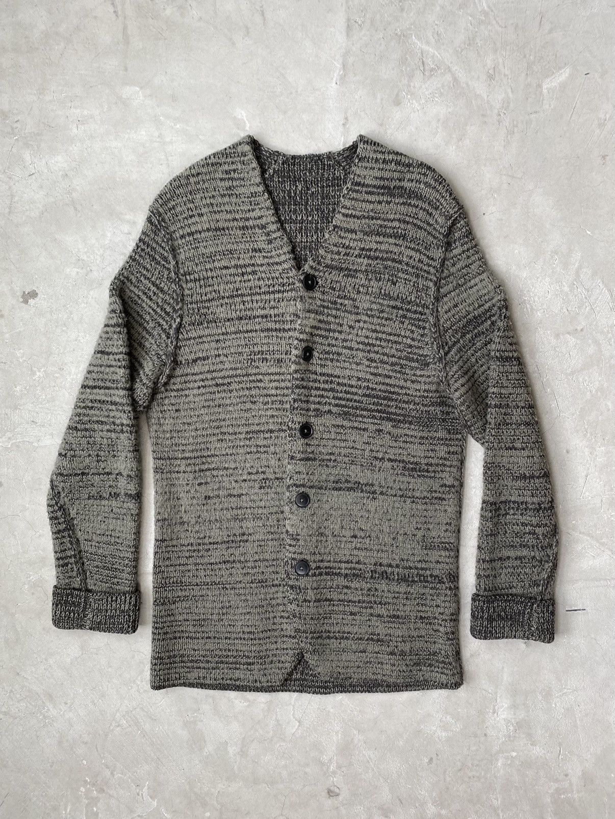 image of Label Under Construction Heavyweight Wool Cardigan in Grey, Men's (Size Large)