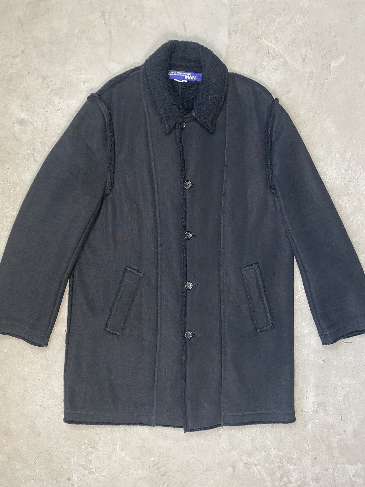 Junya Watanabe 2003 Junya Watanabe Wool Blend Sherpa Long Overcoat Size US L / EU 52-54 / 3 - 3 Thumbnail