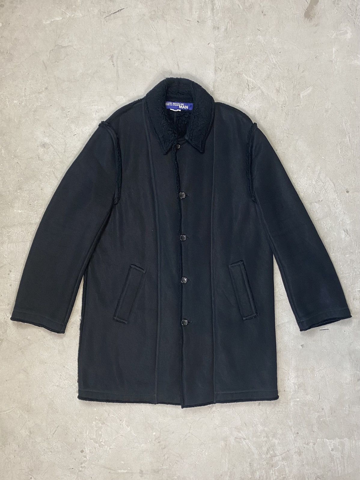 Junya Watanabe 2003 Junya Watanabe Wool Blend Sherpa Long Overcoat Size US L / EU 52-54 / 3 - 1 Thumbnail