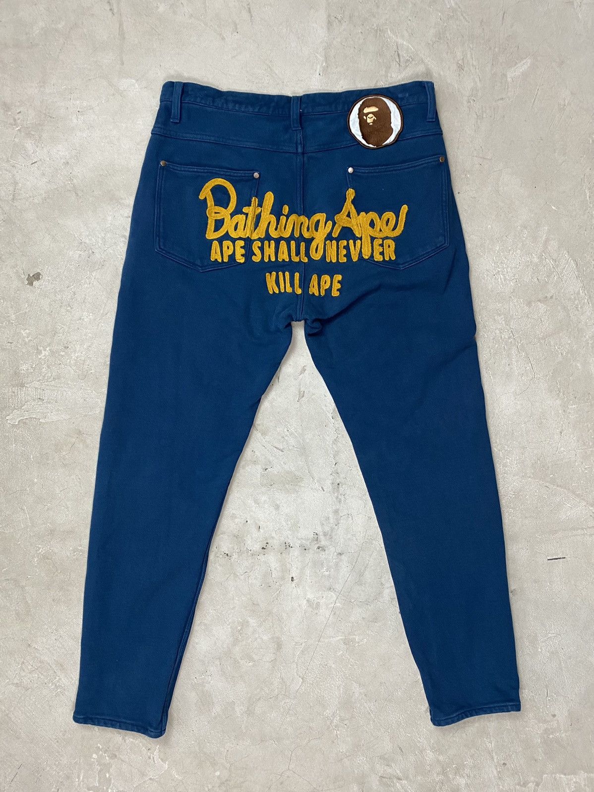 image of Bape “Ape Shall Never Kill Ape” Sweatpants in Navy, Men's (Size 32)