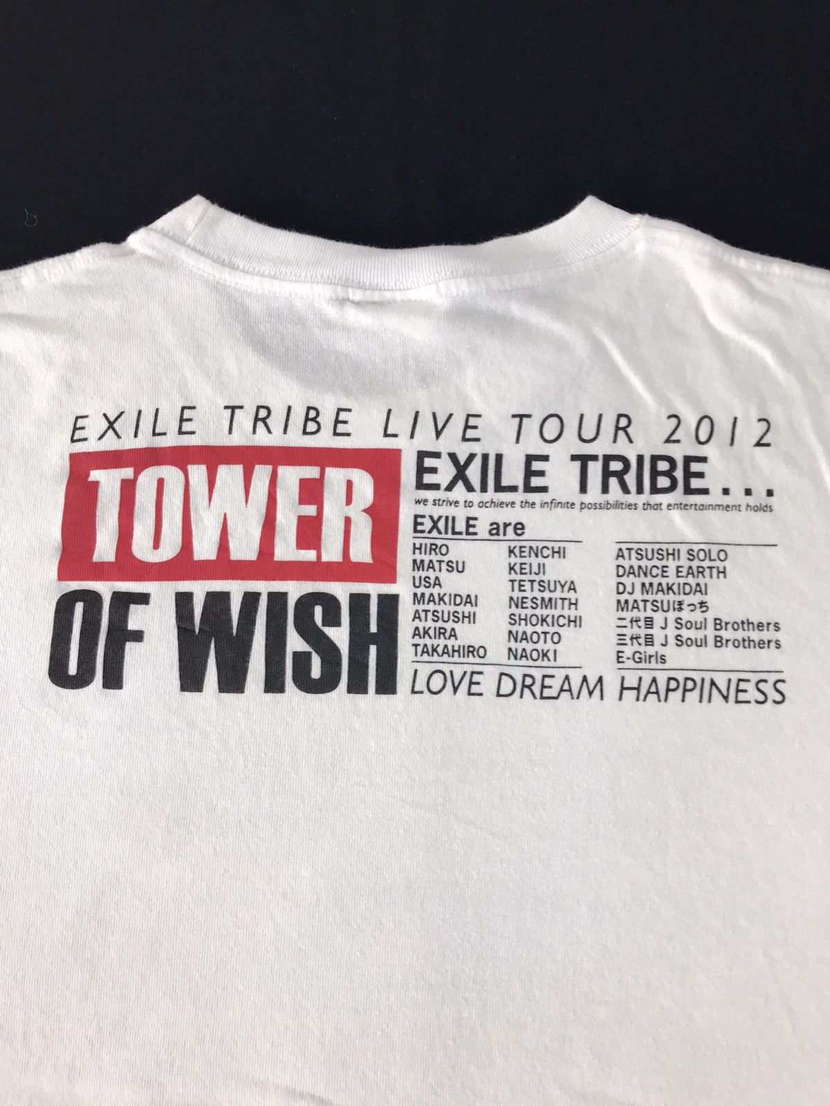 Japanese Brand × Vintage Exiles Tribe Live Tour Of Wish 2012 List Band Tee K2189j Size US S / EU 44-46 / 1 - 4 Thumbnail