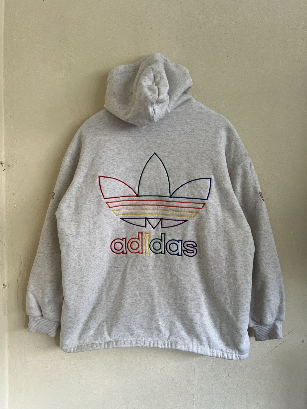 Adidas × Vintage Vintage Adidas Treefoil Big logo Multicoller Sweatshirt Size US L / EU 52-54 / 3 - 2 Thumbnail