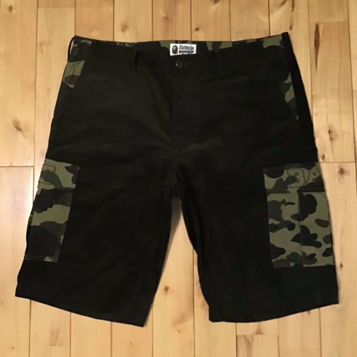 image of Bape Camo Corduroy Cargo Shorts A Bathing Ape ★Size 2Xl in Dark Green, Men's (Size 38)