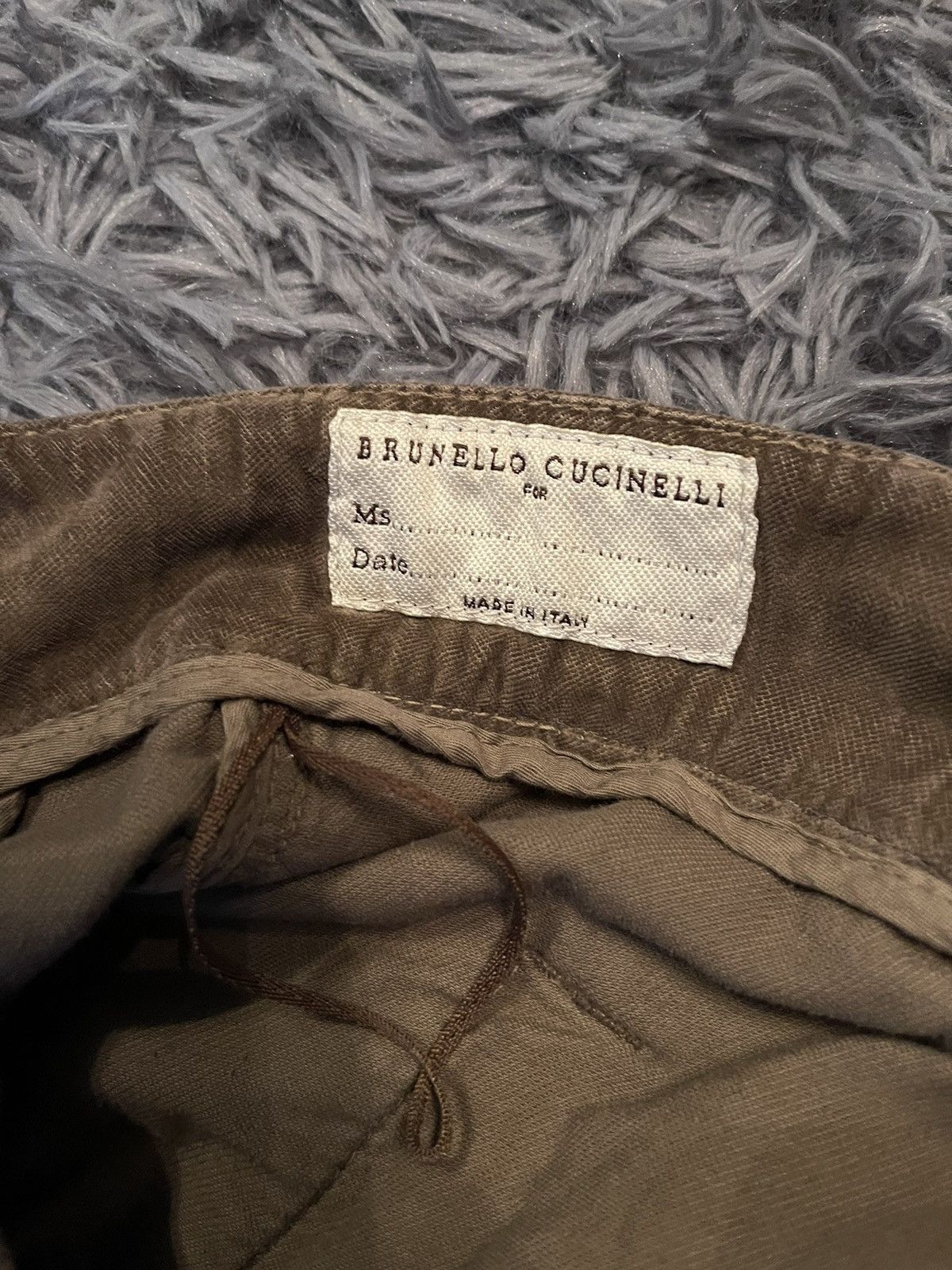 Brunello Cucinelli × Vintage Brunello Cucinelli vintage 00s velour olive pants Size 28" / US 6 / IT 42 - 6 Thumbnail