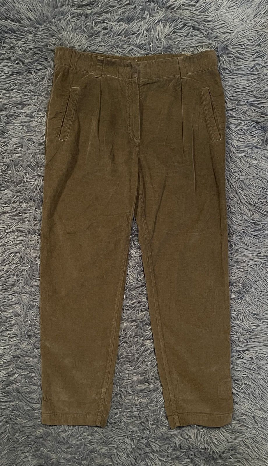 Brunello Cucinelli × Vintage Brunello Cucinelli vintage 00s velour olive pants Size 28" / US 6 / IT 42 - 1 Thumbnail