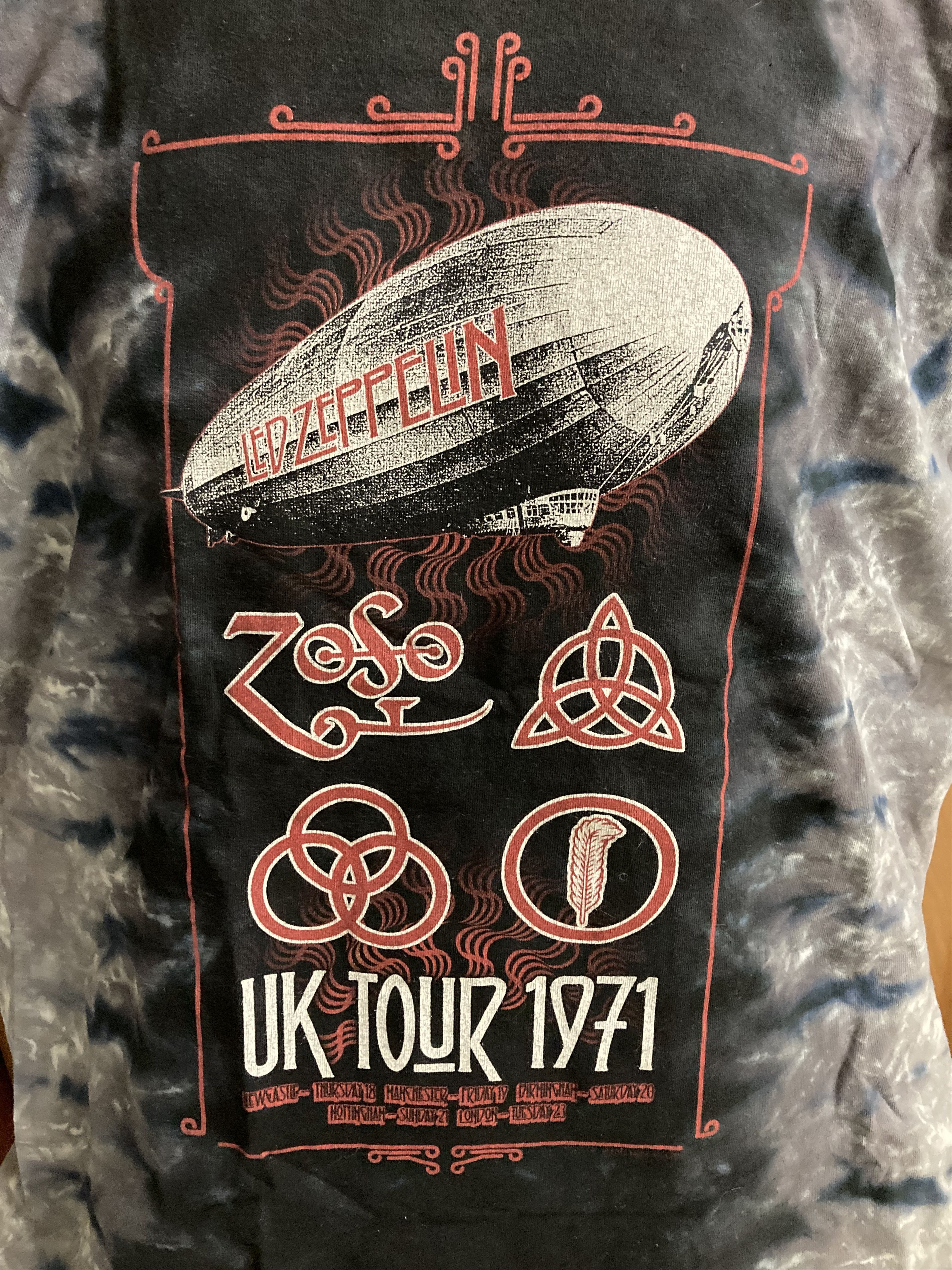 Band Tees × Led Zeppelin × Vintage Led Zeppelin Tie Dye Vintage Band Tees Size US L / EU 52-54 / 3 - 4 Thumbnail