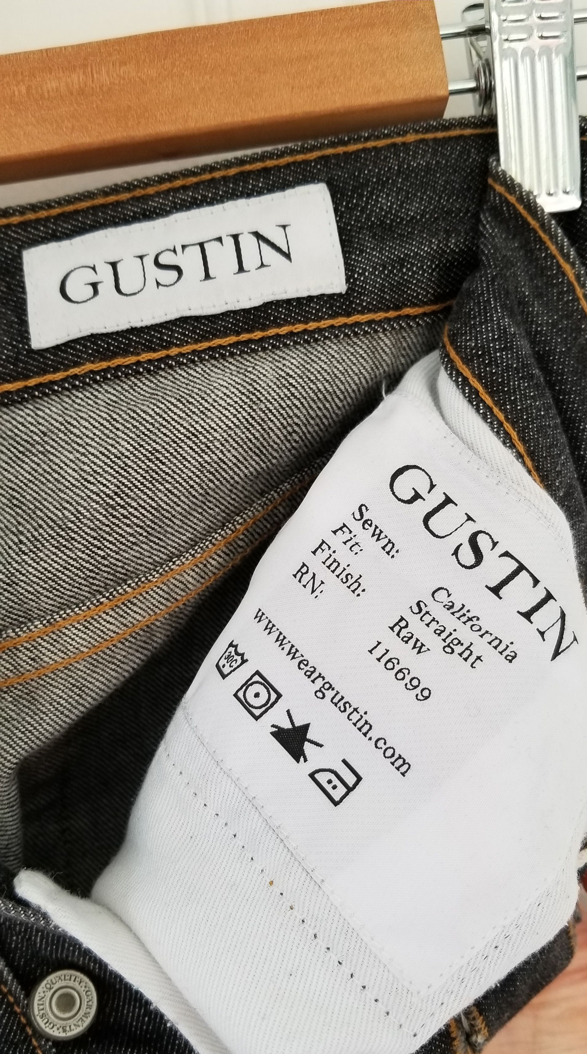 Gustin Gustin Cone Mills Raw Black Selvedge Denim Jeans Size US 30 / EU 46 - 9 Thumbnail