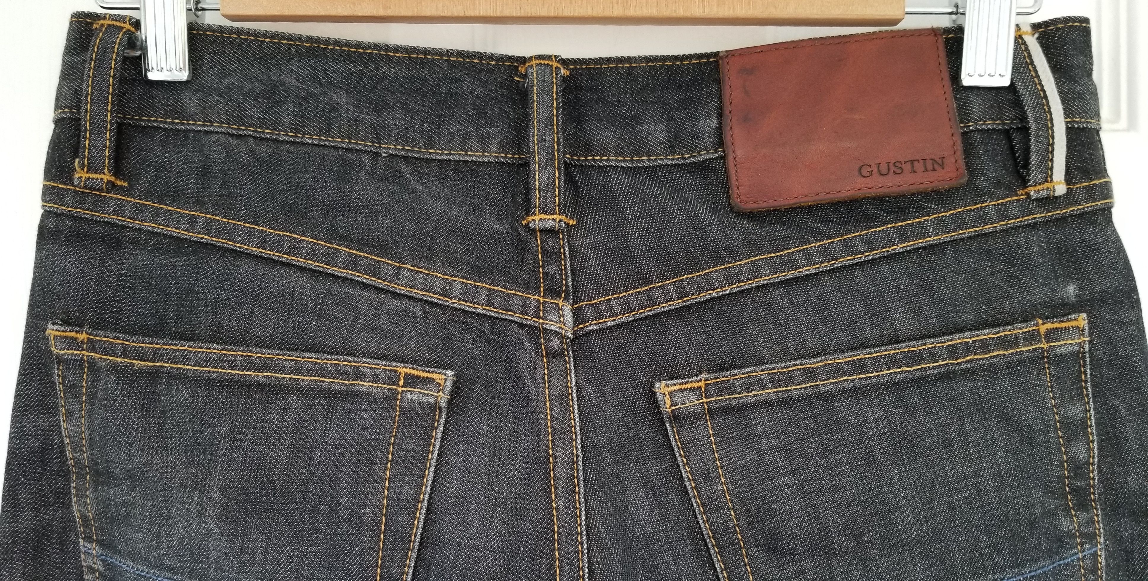 Gustin Gustin Cone Mills Raw Black Selvedge Denim Jeans Size US 30 / EU 46 - 7 Thumbnail