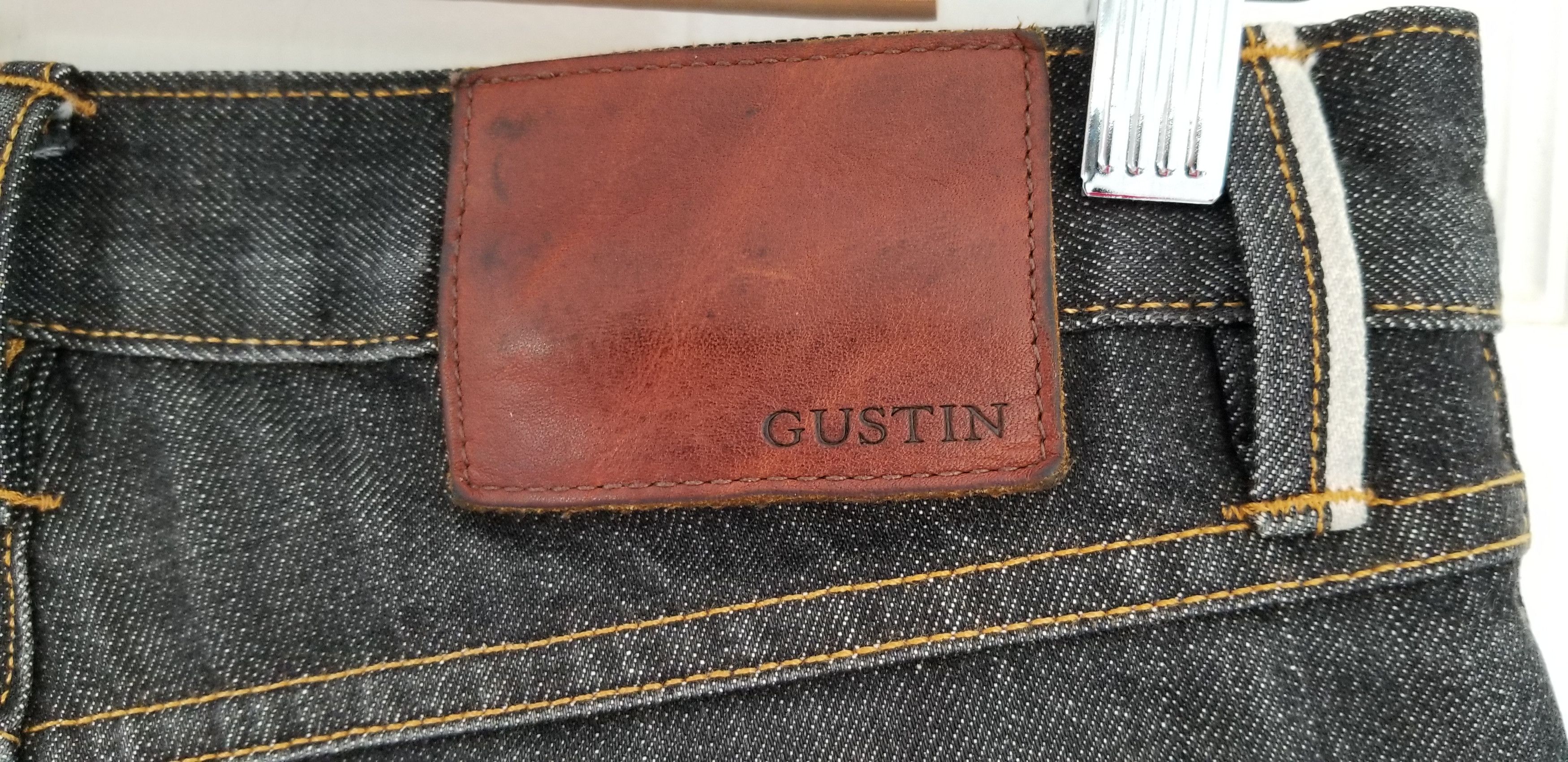 Gustin Gustin Cone Mills Raw Black Selvedge Denim Jeans Size US 30 / EU 46 - 8 Thumbnail