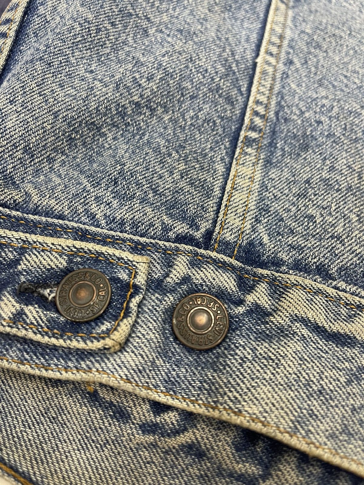 Levi's Vintage Clothing 80s LEVIS 71411 0816 TRUCKER BLANKET DENIM Size US M / EU 48-50 / 2 - 15 Thumbnail