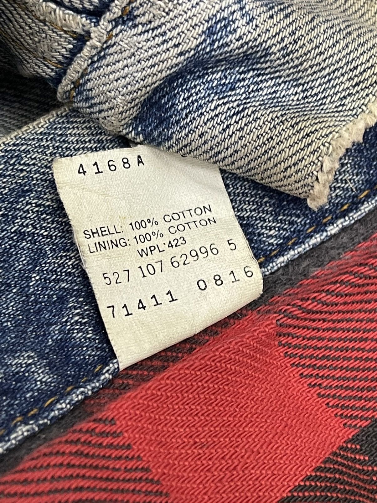 Levi's Vintage Clothing 80s LEVIS 71411 0816 TRUCKER BLANKET DENIM Size US M / EU 48-50 / 2 - 16 Thumbnail
