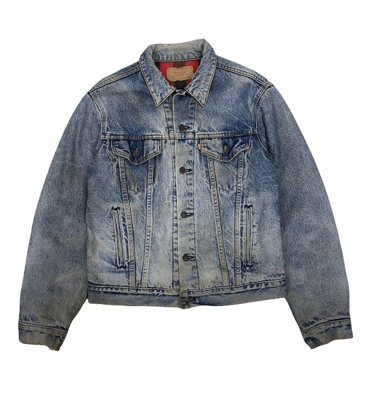 image of Levis Vintage Clothing 80's Levis 71411 0816 Trucker Blanket Denim in Blue Denim, Men's (Size Mediu