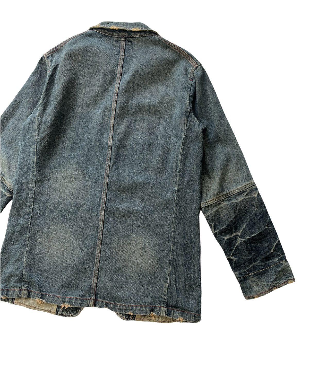Japanese Brand PWTL Distressed Denim Jacket Size US M / EU 48-50 / 2 - 7 Thumbnail