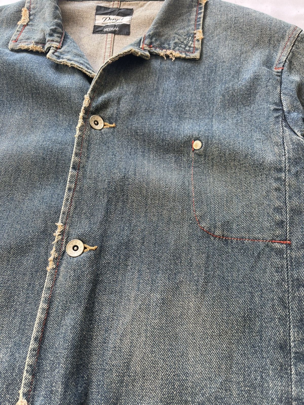 Japanese Brand PWTL Distressed Denim Jacket Size US M / EU 48-50 / 2 - 9 Thumbnail