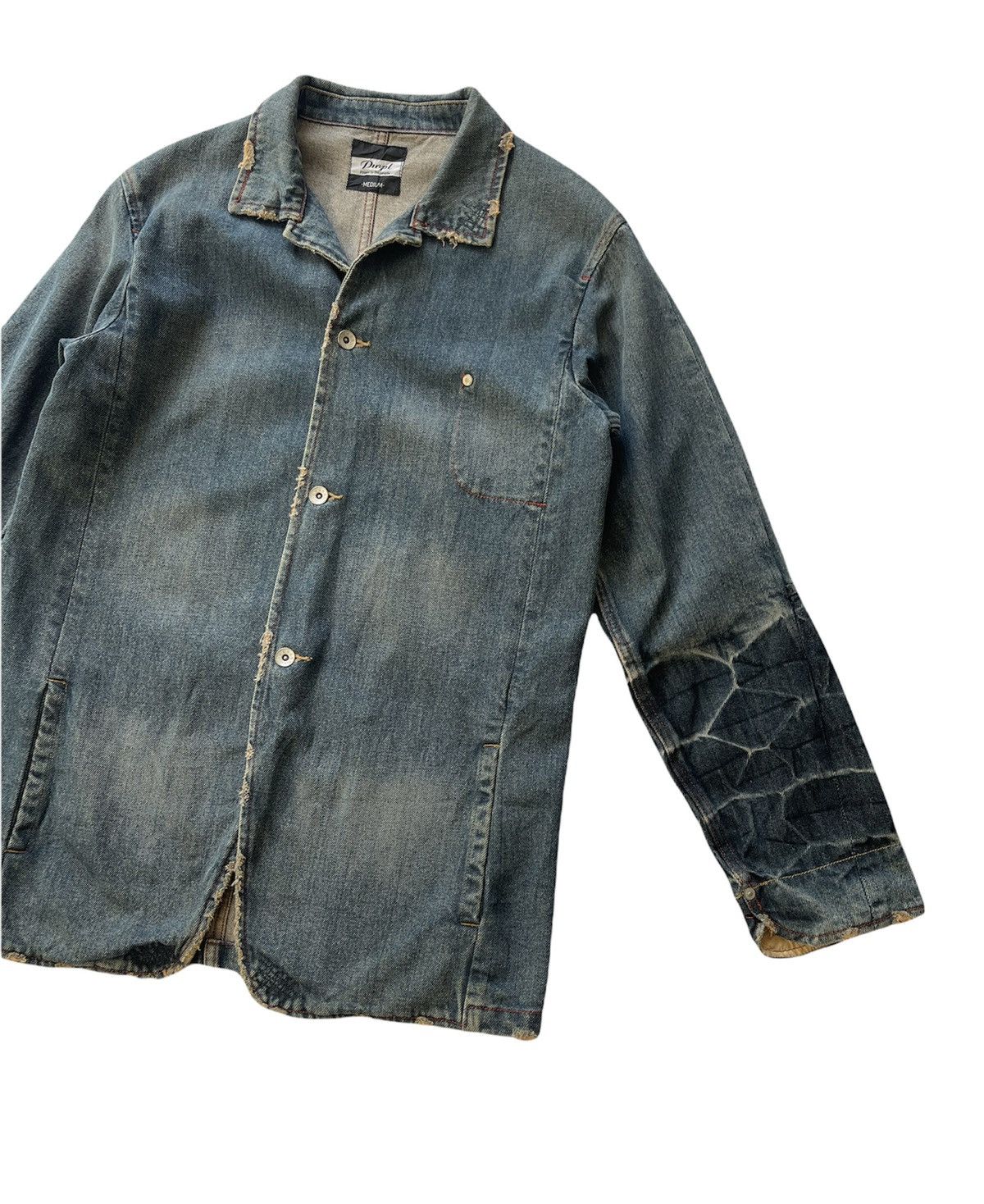 Japanese Brand PWTL Distressed Denim Jacket Size US M / EU 48-50 / 2 - 3 Thumbnail