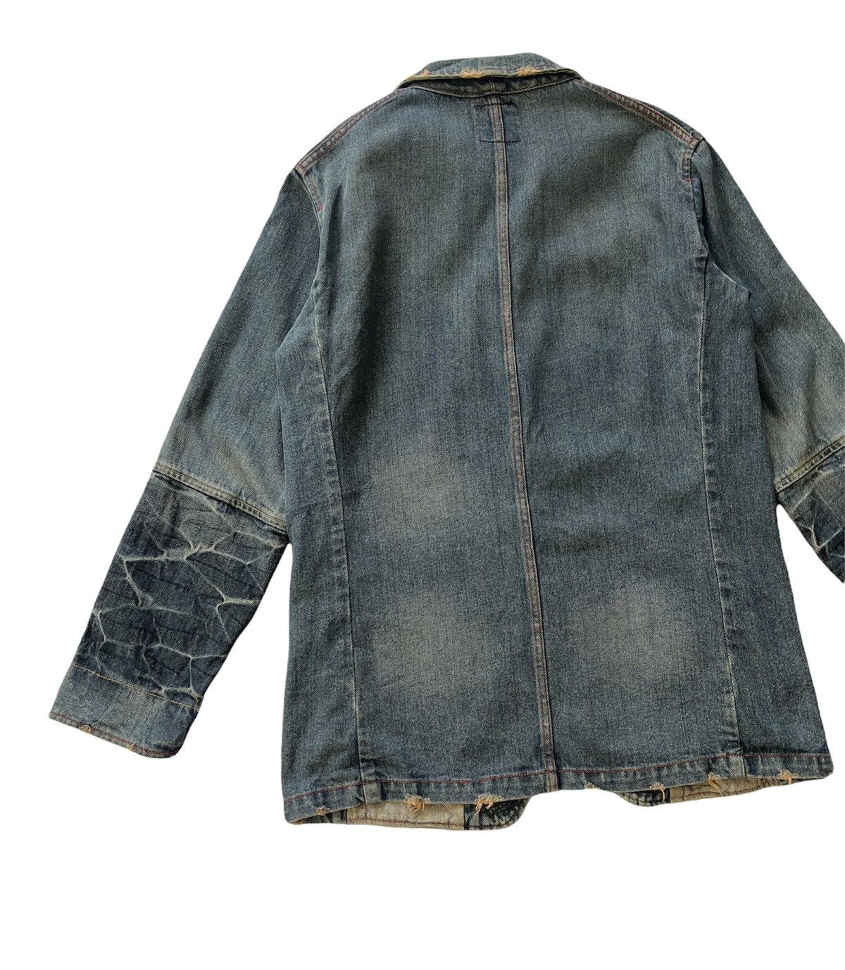 Japanese Brand PWTL Distressed Denim Jacket Size US M / EU 48-50 / 2 - 6 Thumbnail