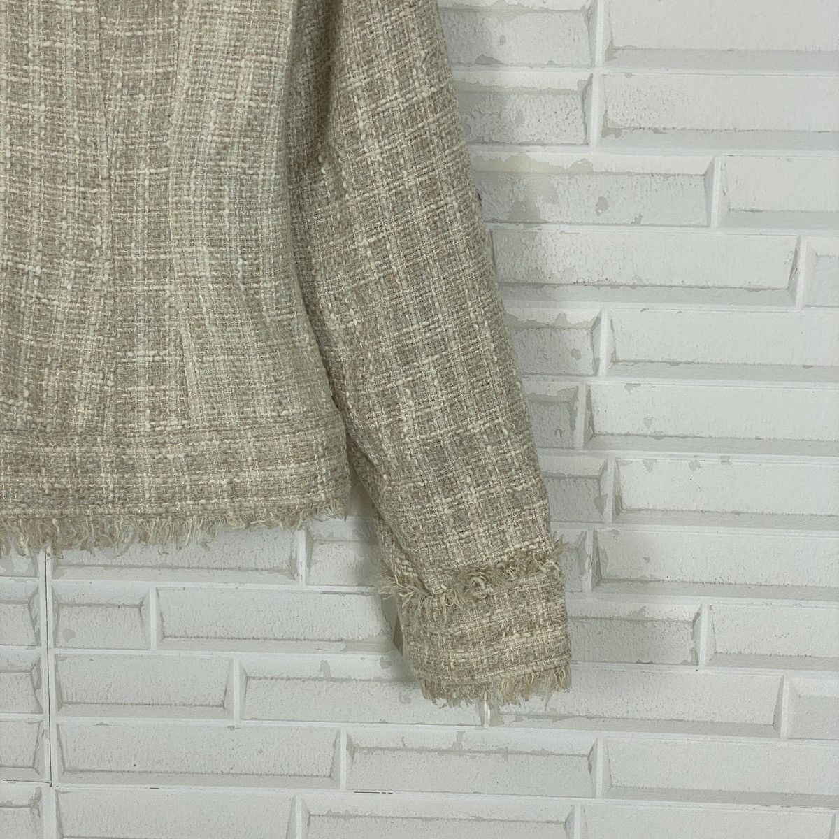 Designer Japanese Hessian Burlap Hairy Style Jacket Size M / US 6-8 / IT 42-44 - 5 Thumbnail