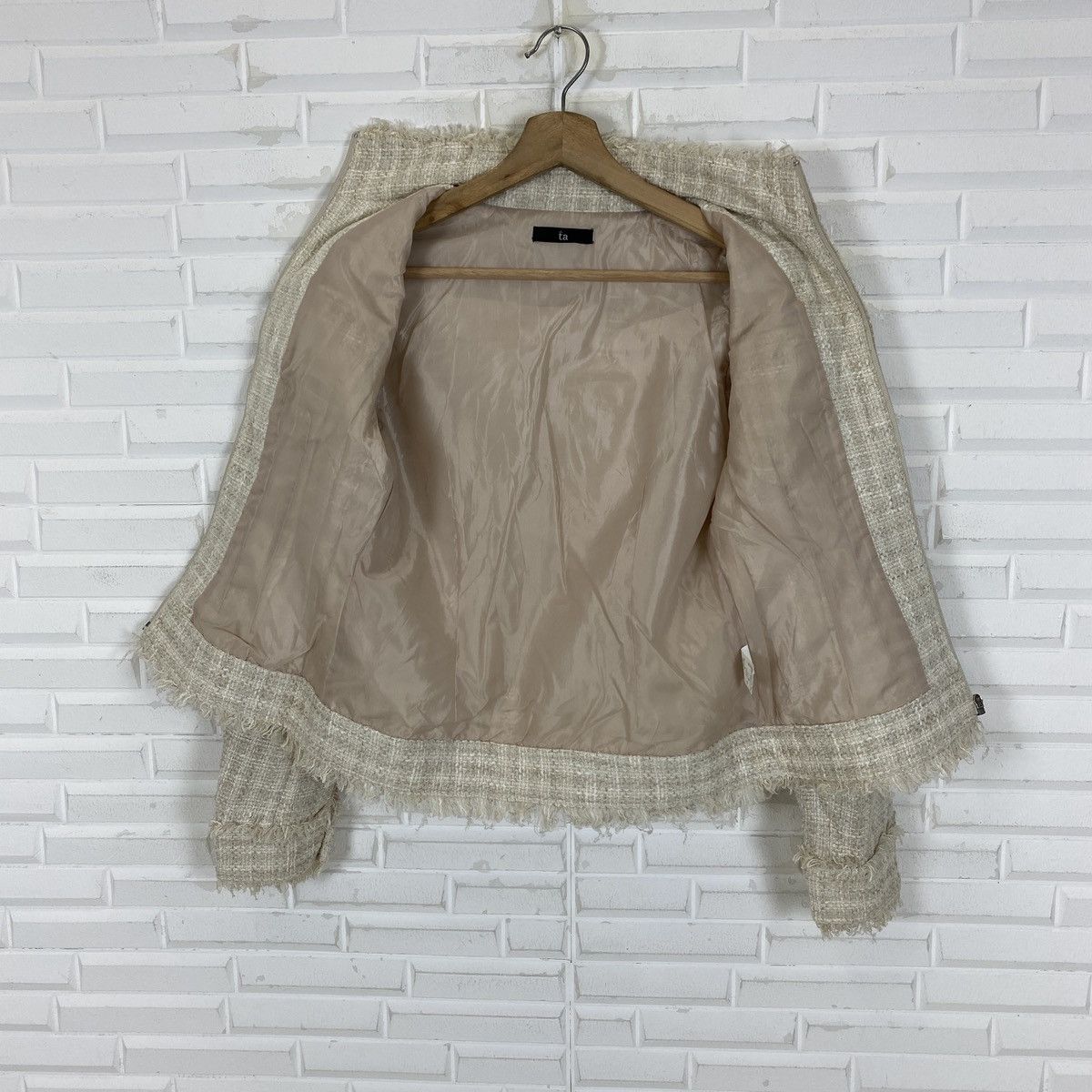 Designer Japanese Hessian Burlap Hairy Style Jacket Size M / US 6-8 / IT 42-44 - 15 Thumbnail