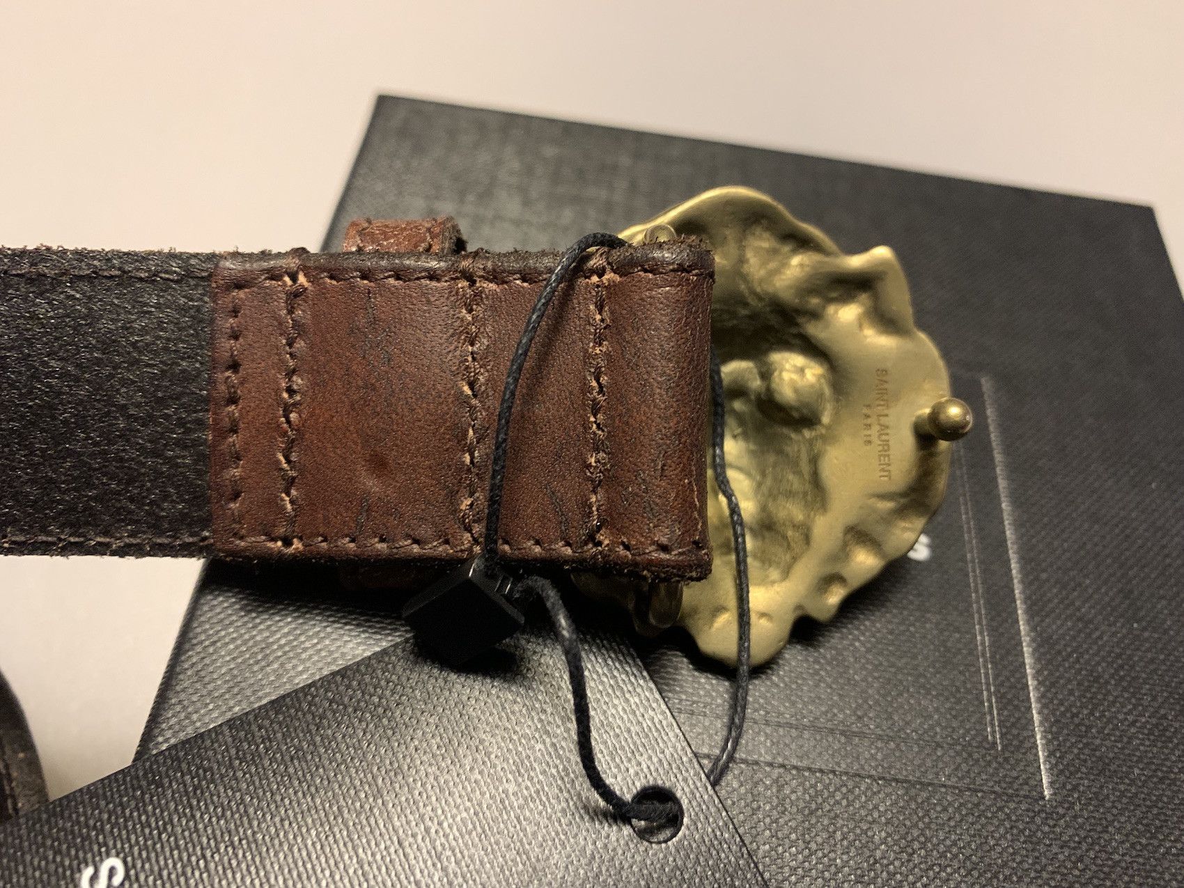 Hedi Slimane × Saint Laurent Paris SS'16 Belt Lion Head Size 36 - 2 Thumbnail