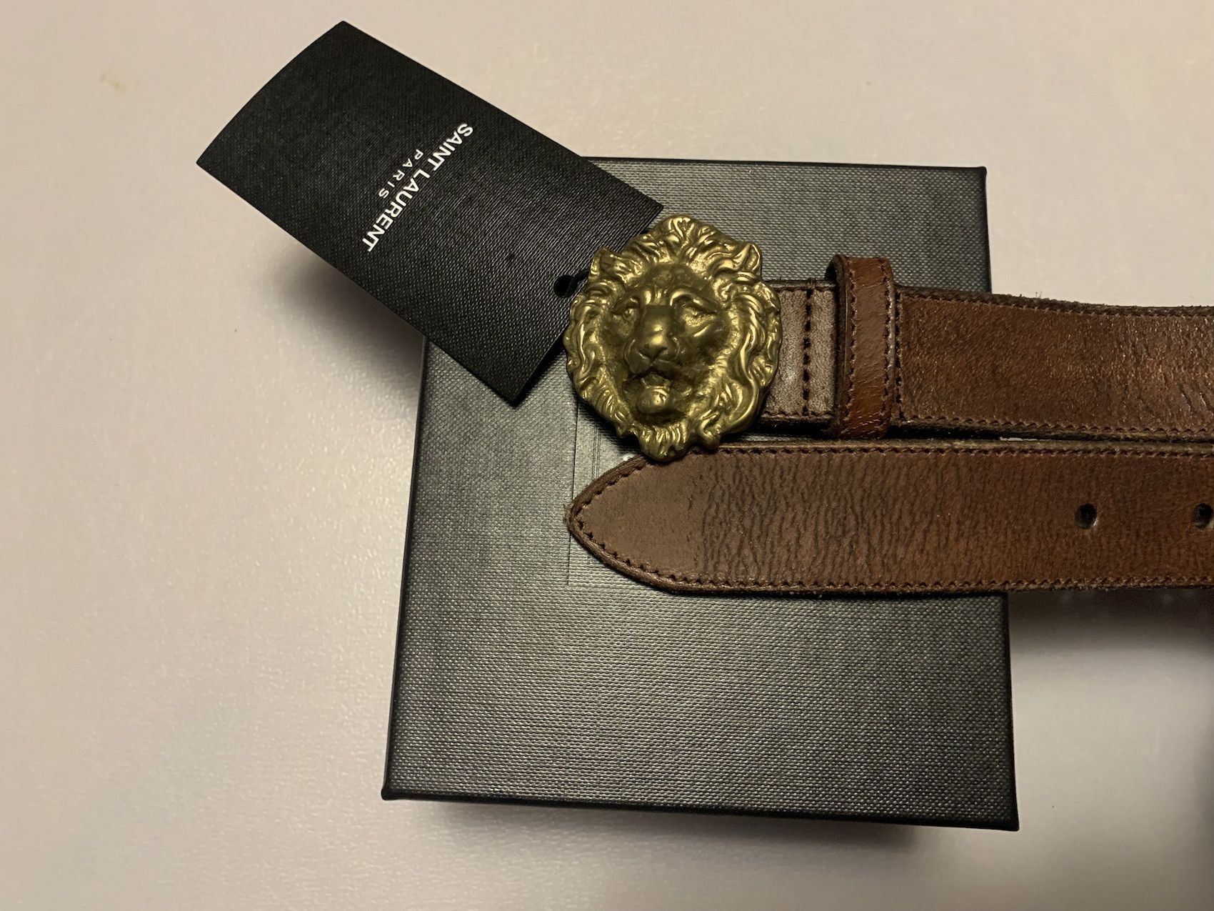 Hedi Slimane × Saint Laurent Paris SS'16 Belt Lion Head Size 36 - 3 Thumbnail